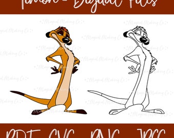 Timon (The Lion King) Digital Files - SVG/PDF/PNG/Jpeg - The Lion King Coloring Pages/Kids Coloring Pages