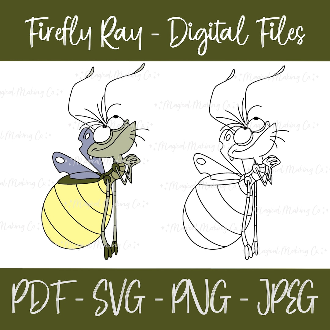Ray the Firefly (princess and the Frog) Digital Files Svg/pdf/png/jpeg Princess Coloring