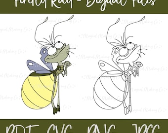 Ray the Firefly (Princess and the Frog) Digital Files - SVG/PDF/PNG/Jpeg - Princess Coloring Page