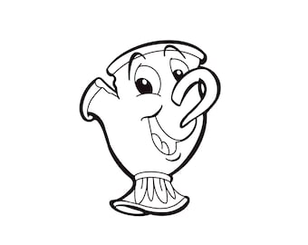 Beauty And The Beast Chip Coloring Pages