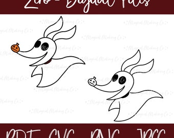 Cero - Pesadilla antes de Navidad - Archivos digitales de Halloween - SVG/PDF/PNG/Jpeg