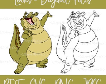 Louis (The Princess and the Frog) Digital Files - SVG/PDF/PNG/Jpeg - Princess Coloring Pages