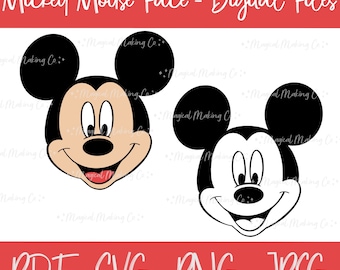 Mickey Mouse Face Digital Files - SVG/PDF/PNG/JPeg - Mickey and Friends Coloring Pages/Kids Coloring Pages