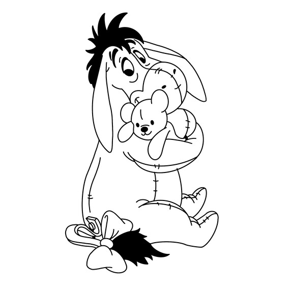 Sitting Eeyore Digital Files Svg/pdf/png/jpeg Winnie the Pooh Coloring  Pages - Etsy