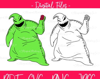 Oogie Boogie with Dice Digital Files (The Nightmare Before Christmas) - SVG/PDF/PNG/Jpeg - Halloween Coloring Pages, Kids Coloring Pages