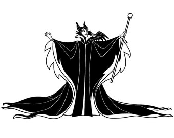 Maleficent (The Sleeping Beauty) Digital Files - SVG/PDF/PNG/Jpeg - Villain Coloring Pages/Kids Coloring Pages