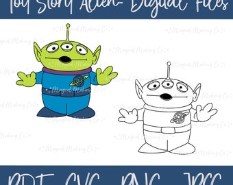 Green Alien (Toy Story) Digital Files - SVG/PDF/PNG/JPeg - Kids Coloring Pages/Pixar Coloring Pages
