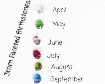 Add to a band 3mm Cubic Zirconia, Birthstone, stack ring, mother ring, mom ring, birthstone ring, grandmother ring