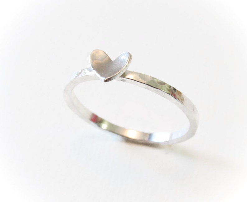 Personalized Ring,Silver Heart,Initial Ring,Mother Ring,name ring,Hand stamped Ring,mom ring,Sterling Heart,valentines gift,gift for her