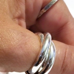 Rolling ring,intertwined ring,Russian wedding ring,chunky ring,romantic ring,thick rolling ring,thumb ring, thick mens ring, infinity ring