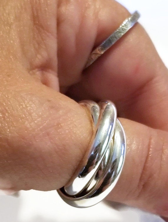 Rolling Ring intertwined Ring russian Wedding Ring chunky Ring