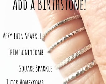 Add a Birthstone! Mother Ring, Personalized Mother Stack Ring, Mother's Day, Mom Ring, Silver Stack Ring Set, Mother Ring, Birthstone Ring