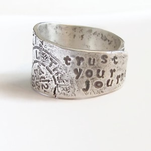 boho ring,gift for her,rustic wrap ring,silver wrap ring,OOAK ring,anniversary ring,name initial ring,Personal ring,Wedding ring,valentines