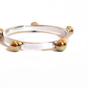 1.6mm wide Japa ring, mixed metal Japa ring,Mantra Repitition ring,Meditation Ring,Yogic Ring,prayer ring,stack ring,fidget ring,rosary ring