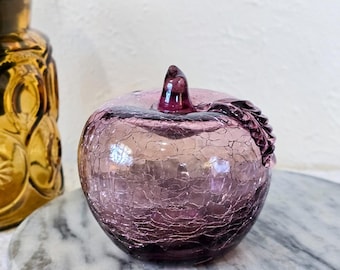 Vintage Toyo Amethyst Crackle Glass Apple – Art Glass Delight