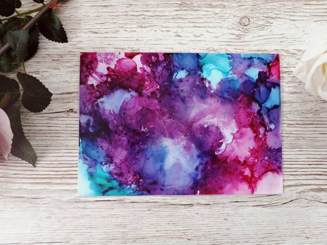 Alcohol Ink Art Card Abstract Design Blank Greeting Card Etsy UK