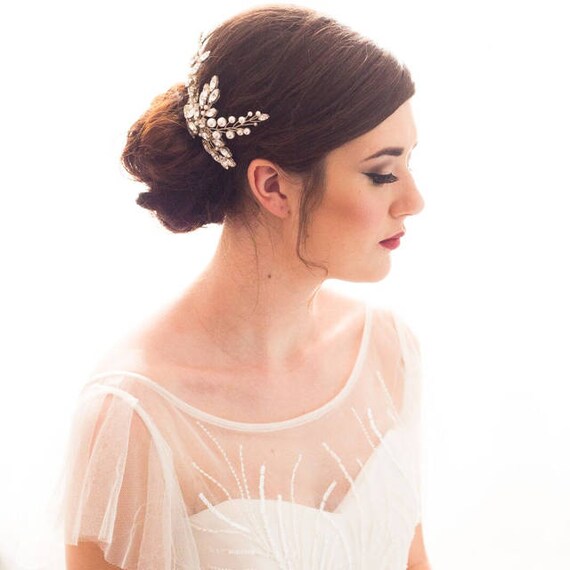 Glamorous Crystal And Pearl Bridal Hair Comb Wedding Hair Etsy