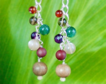 Gem Wood  Earrings