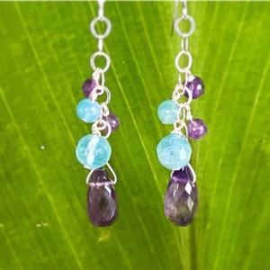 Amethyst Aquamarin Ohrringe