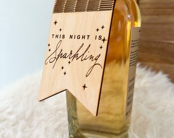This night is sparkling bottle tag, celebratory bottle tag, swift inspired bottle tag, enchanted bottle tag, Speak Now (TV)