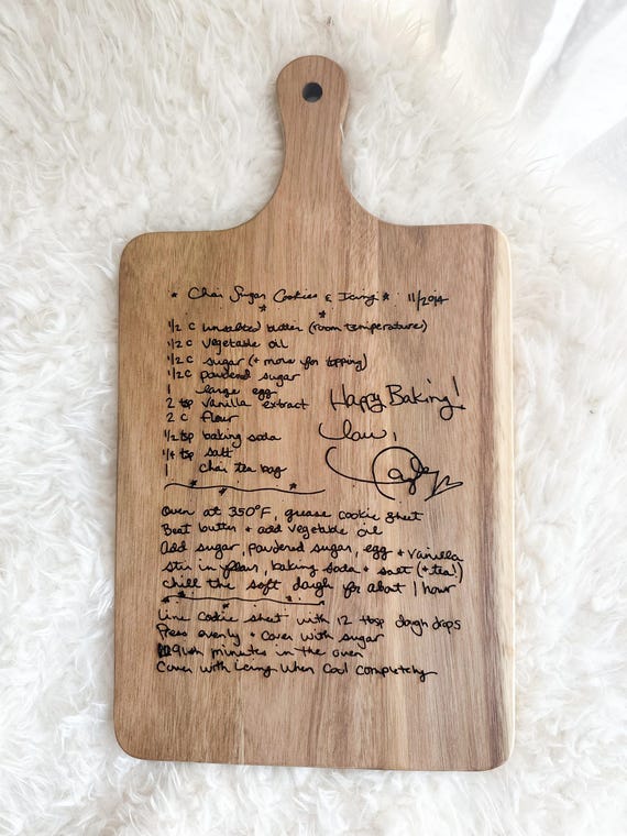 Laser Engraved Chai Sugar Cookie Recipe Board: Swift Decor Gift