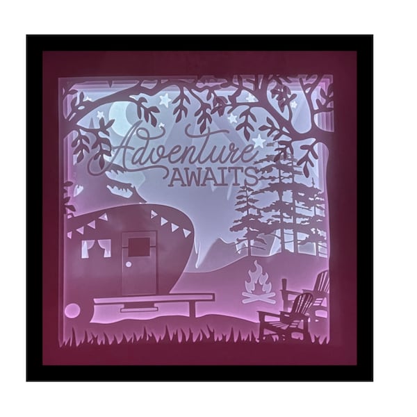Camping Shadow Box Light Box - Digital Files