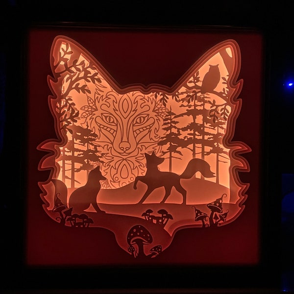 Fox Light Box Shadow Box - Digital Files Fox Light Box Shadow Box - Digital Files