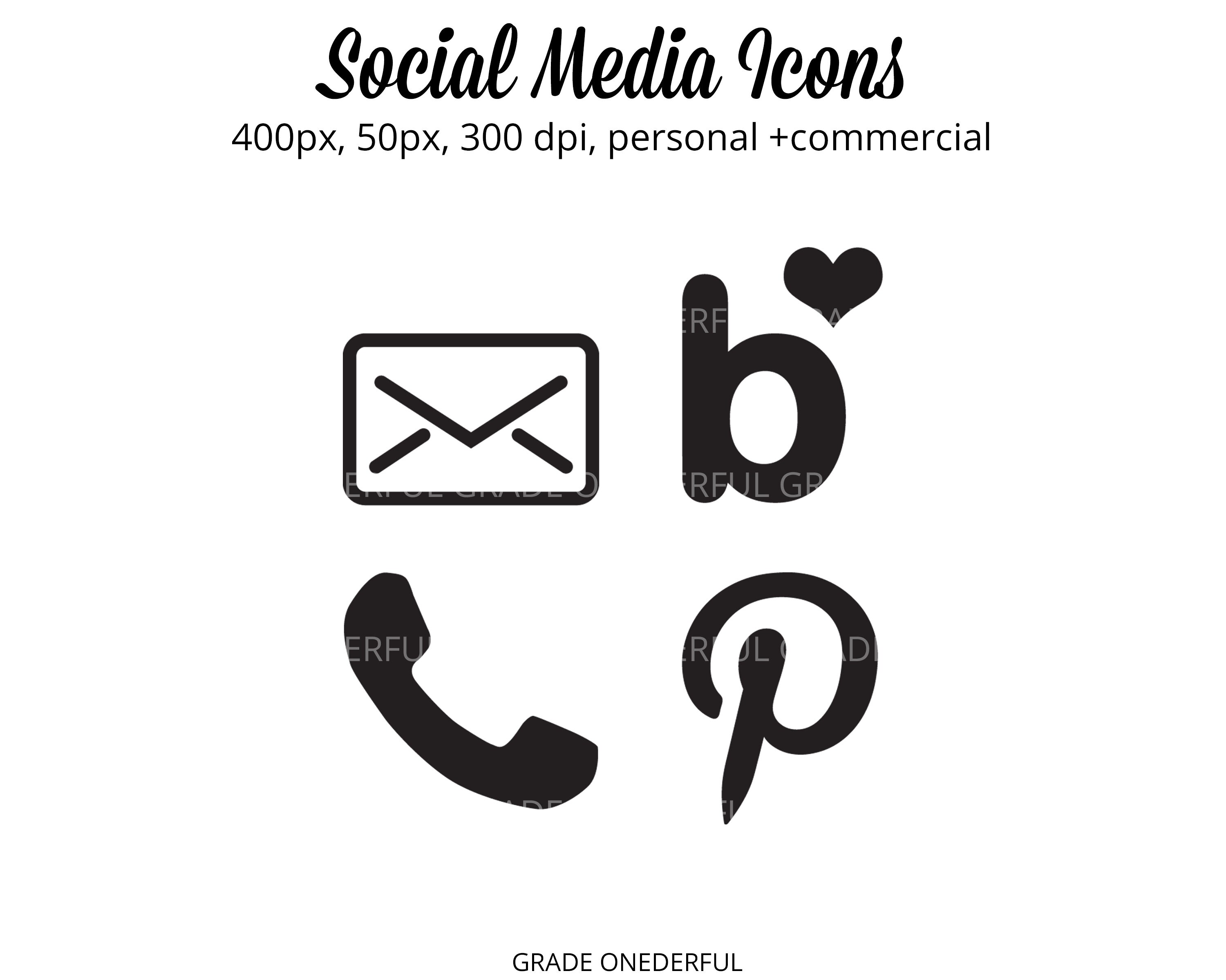 Blog, Social Media, and Business Icons Planner Stamps