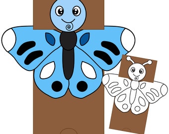 Butterfly Paper Bag Puppet, Spring Craft for Kids