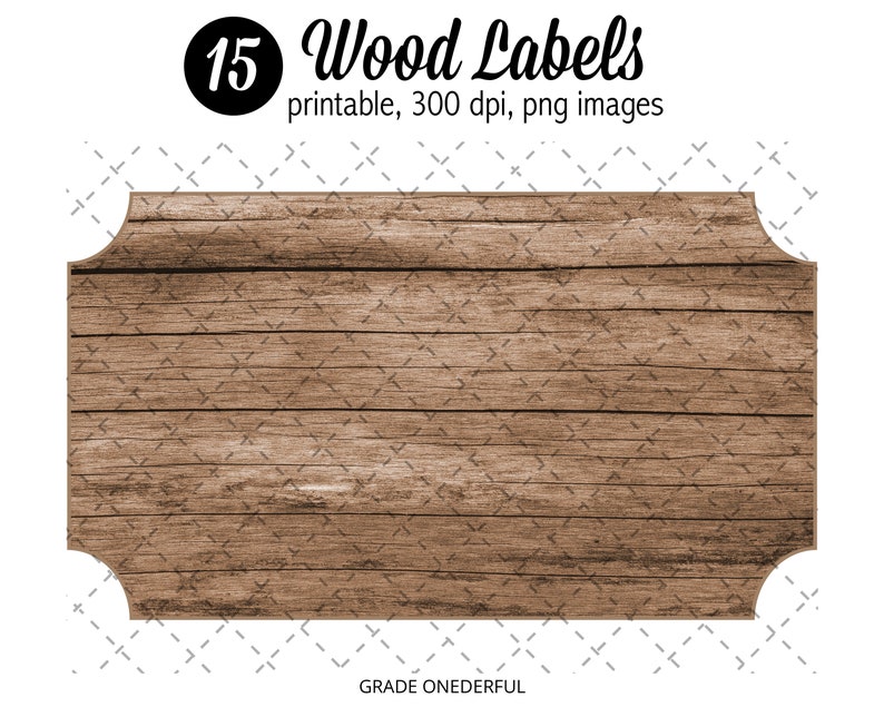 Rustic Wood Labels Digital Brown Wooden Labels Printable - Etsy