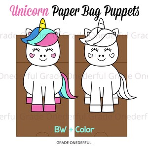 unicorn paper craft printable finger puppet kids craft unicorn etsy canada