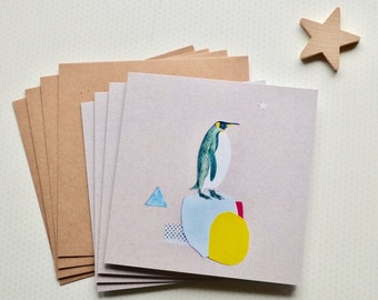Penguin cards | Penguin card set | Geometric Penguin cards