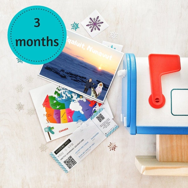 3 Month Arctic Postcard Subscription - Educational gift for kids, Adventures by Mail, Social Studies, Unschooling, Pen Pal for Kids
