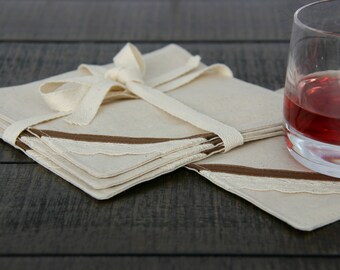 Linen Cocktail Napkins set of 4, Coasters