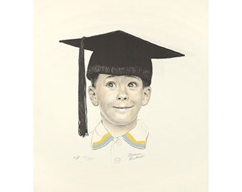 The Big Day Norman Rockwell Lithograph Unframed Hand Signed by Rockwell Published by Circle Fine Art Corporation