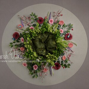 Newborn Digital Backdrop - Pink Fir Flower Circle