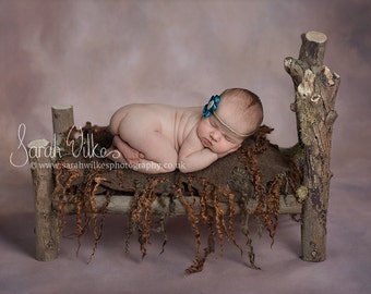 Newborn Digital Backdrop - Newborn Log bed ( higher angle)