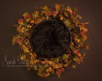 Newborn Digital Backdrop - Autum Leaves