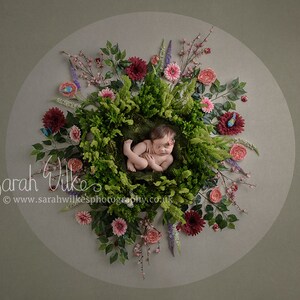 Newborn Digital Backdrop - Garden Flower Circle