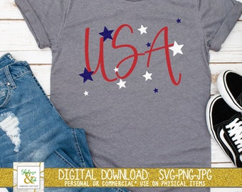 USA with Stars Svg | USA Svg | USA Cut File Svg | 4th of July Svg | 4th of July Cut File | Patriotic Svg | Patriotic Cut File | Cut File Svg