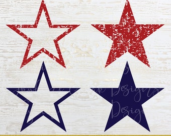 Distressed Star SVG Bundle | Grunge Star SVG | Distressed 4th of July SVG | Star Svg | Patriotic Svg | Cut Files for Cricut