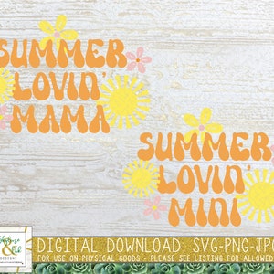 Summer Lovin&#39; Mama Mini SVG Bundle - Retro Mama Mini Svg Png - Retro Summer Svg Png - Summer Vacation Svg Png - Mama Mini Svg with Flowers