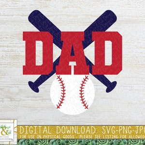 Dad Baseball and Bats SVG PNG - Dad Baseball SVG - Baseball Dad Png - Matching Family Svg - Baseball Svg - Family Baseball Svg Png - Dad Svg