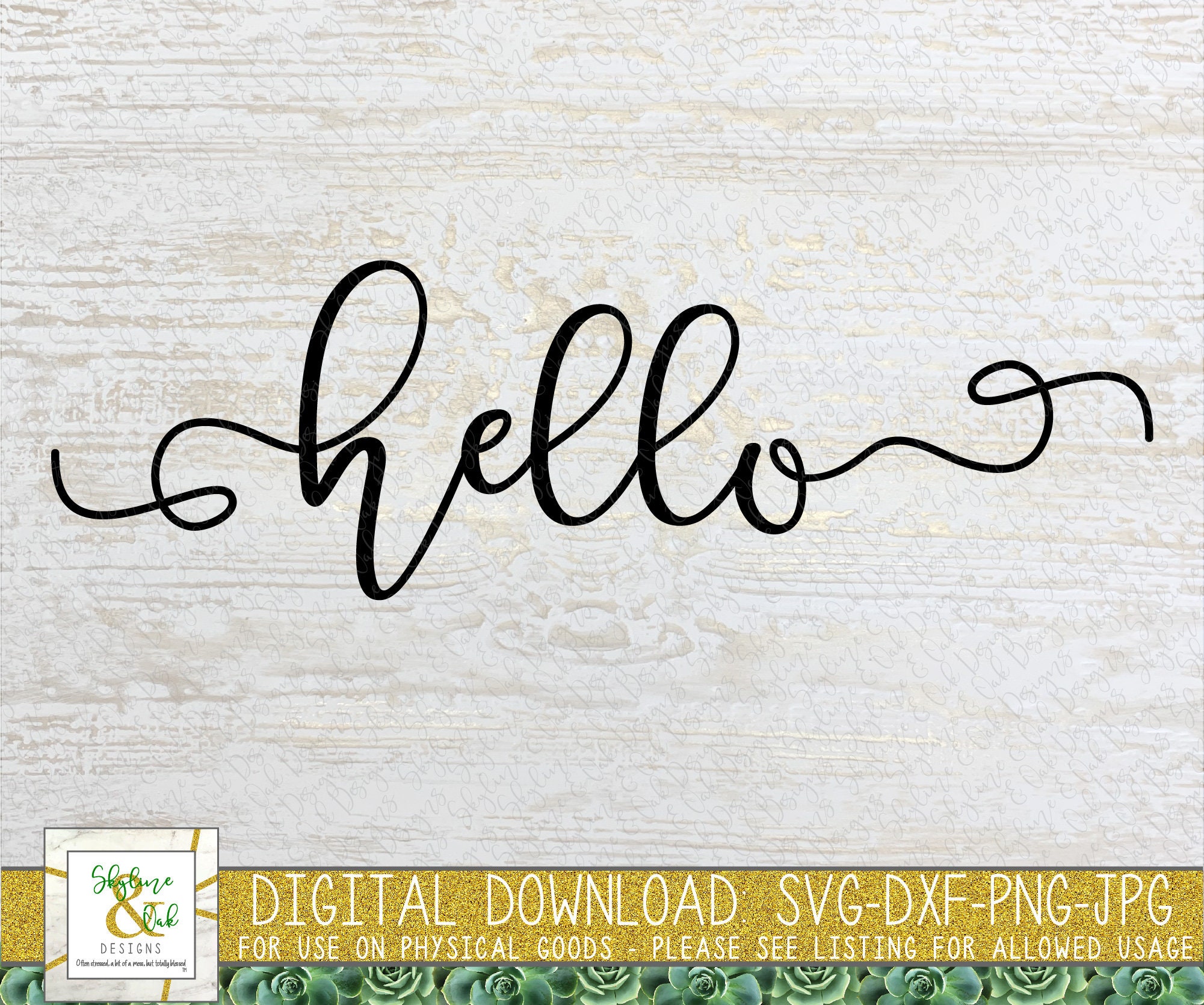 Hello Swirl Font | SVG File | Cut File for Cricut | Instant Download ...