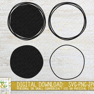 Circle Monogram Frame SVG | Imperfect Circle Frames | Wire Frames set of 4 | Wire SVG | Cut File for Cricut | Instant Download