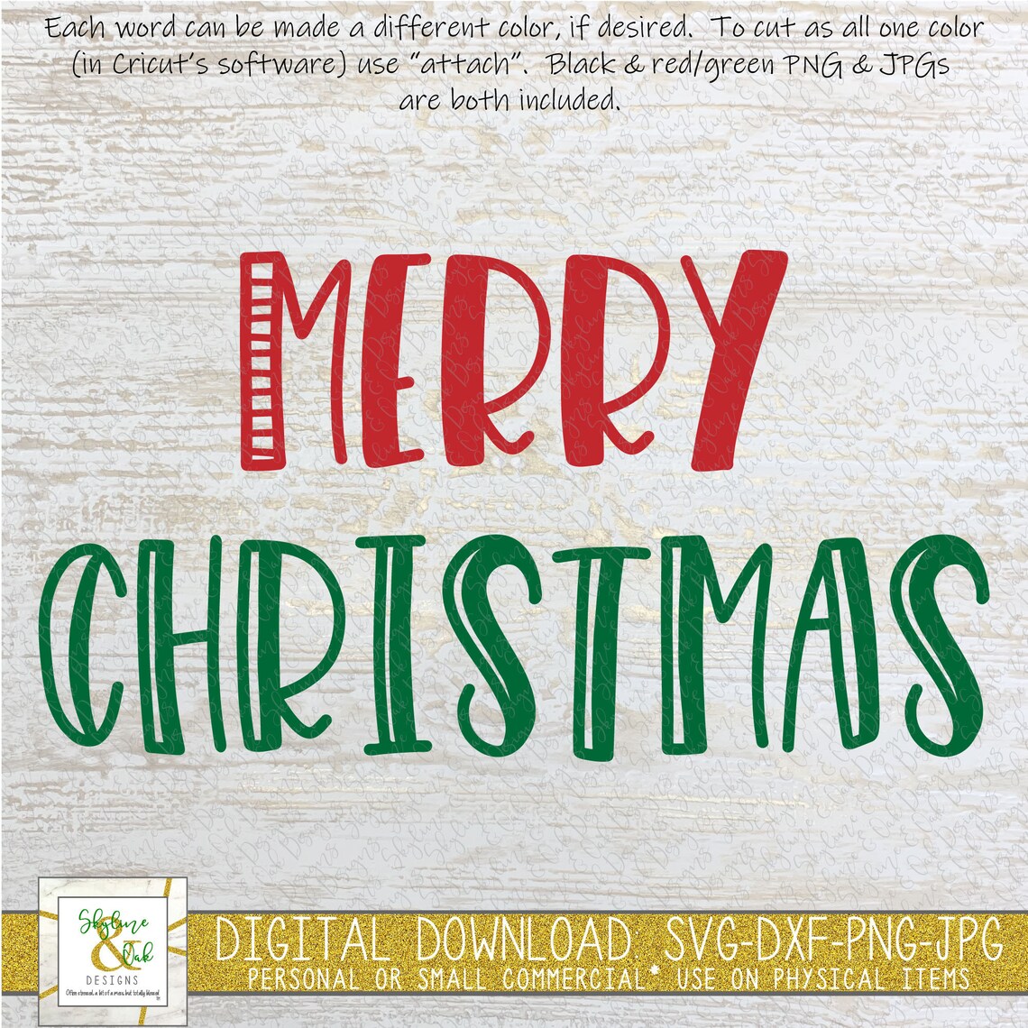 Merry Christmas SVG Christmas Greeting SVG Holiday | Etsy