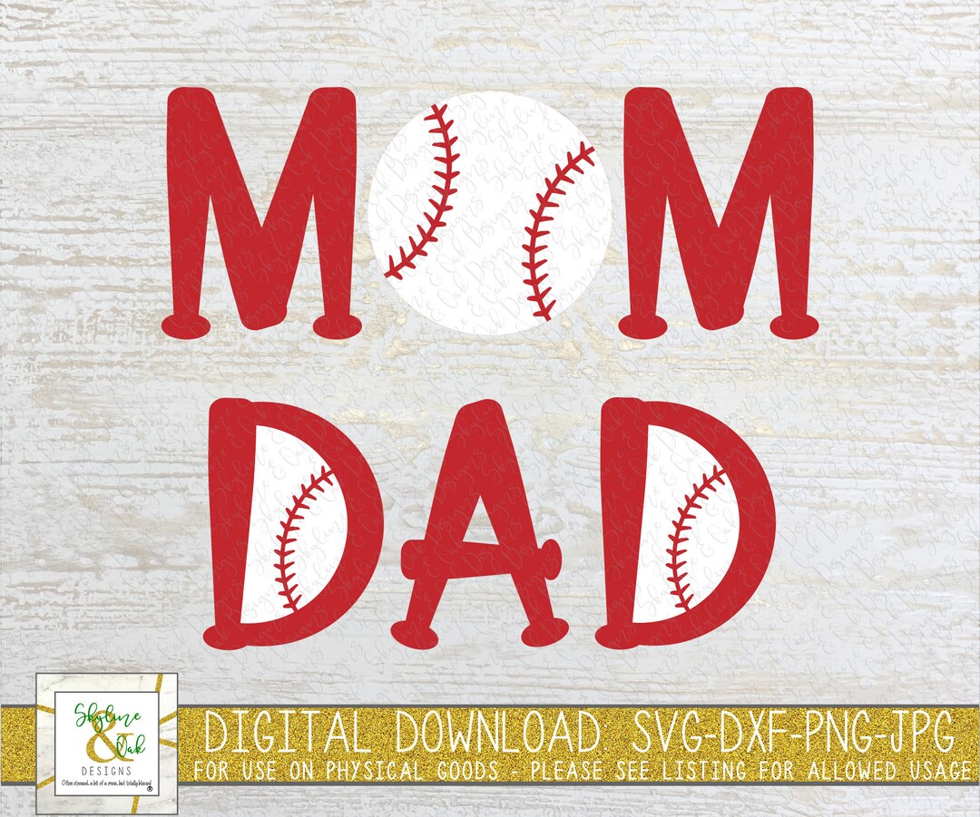 Mom and Dad Baseball and Bats SVG - Mom Baseball SVG - Dad Baseball SVG ...
