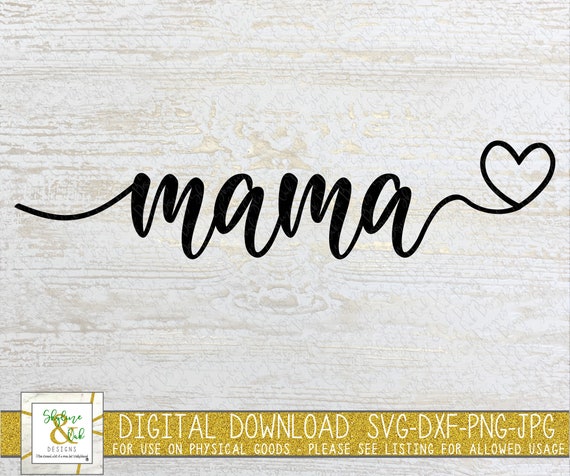 Mama Heart SVG PNG Mama With Heart Svg Mother’s Day - Etsy