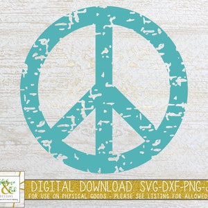 Señal de paz afligida SVG / Grunge Signo de paz Svg / Signo de paz Svg / Archivo de corte de paz / Archivo de corte svg para Cricut / DXF / PNG / Descarga digital