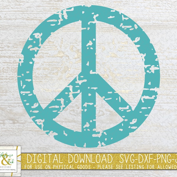 Distressed Peace Sign SVG | Grunge Peace Sign Svg | Peace Sign Svg | Peace Cut File | Svg Cut File for Cricut | DXF | PNG | Digital Download